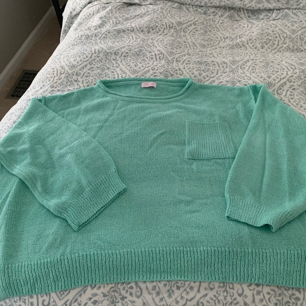 Pink Lily Mint Green Short Sleeve Top